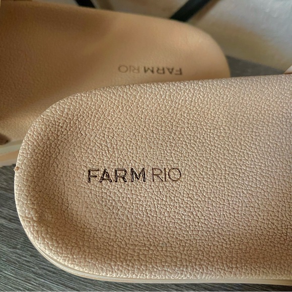 FARM RIO Monstera Leaf Anatomical Slide Sandals in Almond - Picture 8 of 8